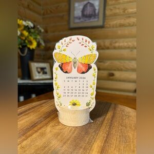 BUTTERFLY FLORAL 2026 Desktop Calendar